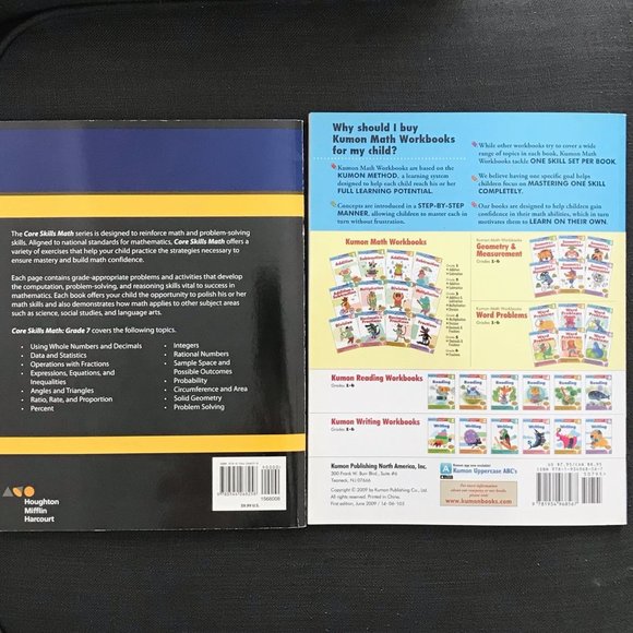 Math Practice Books - Houghton Mifflin Harcourt  Grade 7,  Kumon Grade 6 - Picture 2 of 9